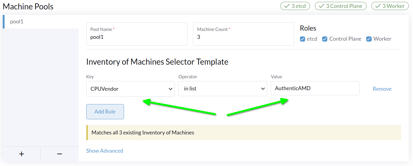 Use Machine Inventory Selector Template