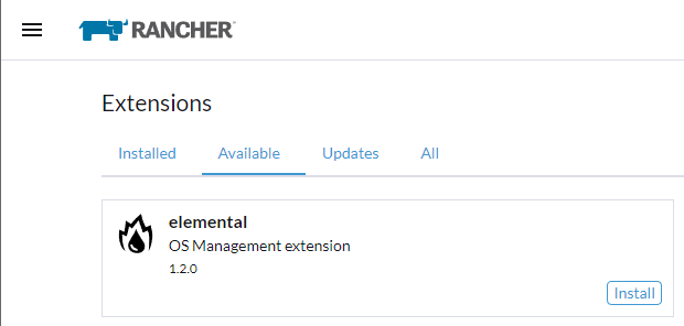 Rancher Manager Available plugins