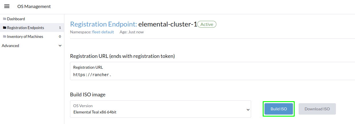 Build ISO in Registration Endpoints